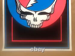 Grateful Dead Steal Your Face Original Vintage Blacklight Poster 1976 Velvet