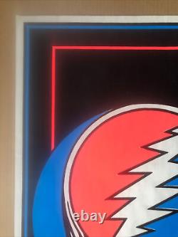 Grateful Dead Steal Your Face Original Vintage Blacklight Poster 1976 Velvet