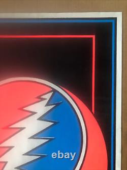 Grateful Dead Steal Your Face Original Vintage Blacklight Poster 1976 Velvet