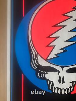 Grateful Dead Steal Your Face Original Vintage Blacklight Poster 1976 Velvet