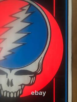 Grateful Dead Steal Your Face Original Vintage Blacklight Poster 1976 Velvet