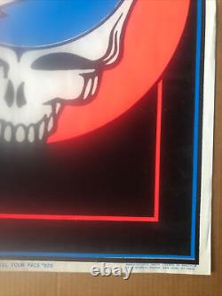 Grateful Dead Steal Your Face Original Vintage Blacklight Poster 1976 Velvet