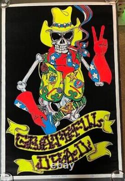 Grateful Dead flocked blacklight poster Scorpio Posters circa 1980 23x35 unused