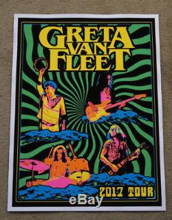 Greta Van Fleet Chicago Flocked Black Light Poster 2017