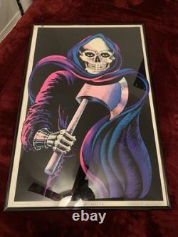 Grim Reaper blacklight poster lot VINTAGE rock metal hell death skulls MEGA RARE