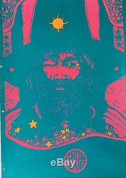 Grow Hair Vintage Blacklight Poster Dunham & Deatherage Hippy Hendrix Afro 1960s