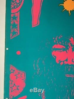 Grow Hair Vintage Blacklight Poster Dunham & Deatherage Hippy Hendrix Afro 1960s