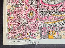 HAPPENINGS MANDALA 1968 VINTAGE BLACKLIGHT HIPPIE POSTER By WESPAC -NICE