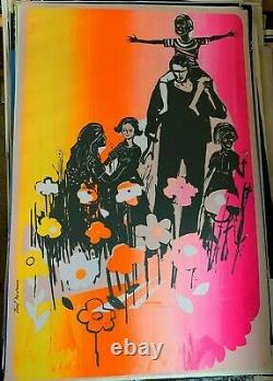 HAPPY FAMILY 1969 VINTAGE SILK SCREENED ORIGINAL ART POSTER By EARL NEWMAN #110