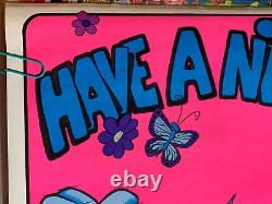 HAVE A NICE DAY. B 1973 VINTAGE BLACKLIGHT HEADSHOP POSTER By AA SALES -NICE