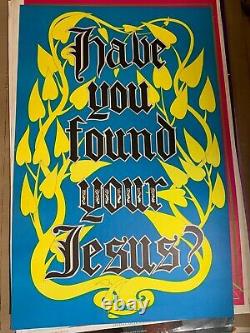 HAVE YOU FOUND YOUR JESUS 1970's VINTAGE BLACKLIGHT POSTER Petag N/M