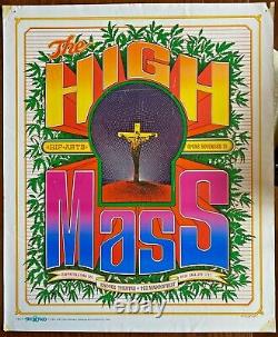 HIGH MASS 1967 RARE Bob Fried SIGNED POSTER San Francisco Hippie Encore Theatre