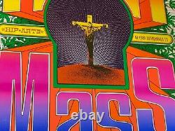 HIGH MASS 1967 VINTAGE BLACKLIGHT NOS THEATER POSTER By Bob Fried 420 WEED N/M