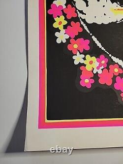 HTF Vintage Snoopy SURF'S UP 1970s BLACK LIGHT Poster 23 x 35 Screenprint Surfer
