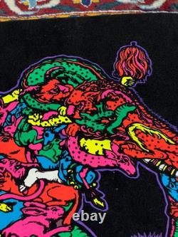 HTF Vintage Trippy Elephant Animals 1974 Black-Light POSTER Karl Kofoed Sci Fi