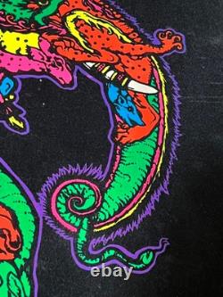 HTF Vintage Trippy Elephant Animals 1974 Black-Light POSTER Karl Kofoed Sci Fi