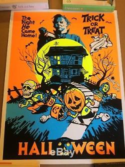 Halloween Blacklight Poster John Carpenter Michael Myers 1978 Mondo 18x24