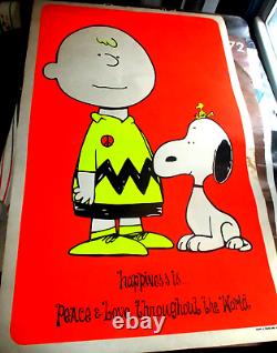 Happiness Is Peace And Love Peanuts Black Light Poster