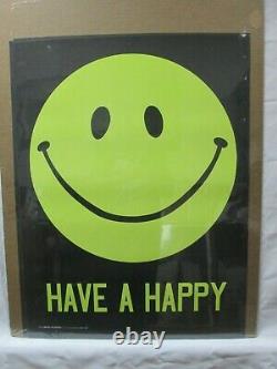 Have A Happy Smile Black Light Psychedelic Vintage Poster 1970's Cng95