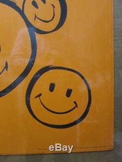 Have a happy Black Light Poster 1970's happy faces Vintage In#G1964