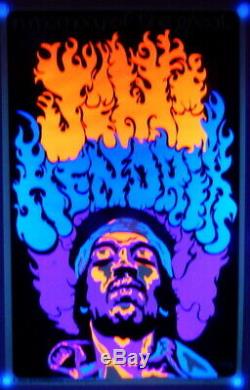 Hendrix 1969 Blacklight Poster SIGNED by Dale Beeghly