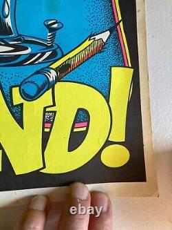 Homework Rots My Mind 1970's Original Blacklight Mini Poster Y161