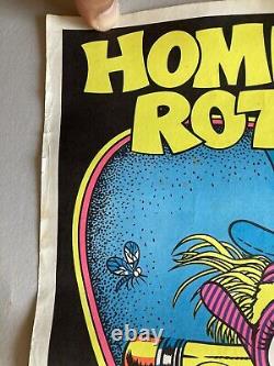 Homework Rots My Mind 1970's Original Blacklight Mini Poster Y161