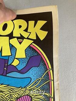 Homework Rots My Mind 1970's Original Blacklight Mini Poster Y161