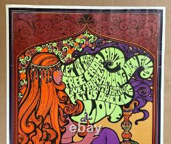 Hookah Love Poster Original Vintage Blacklight 1967 Keelan Free From Hate Smoke