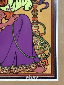 Hookah Love Poster Original Vintage Blacklight 1967 Keelan Free From Hate Smoke