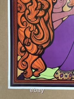 Hookah Love Poster Original Vintage Blacklight 1967 Keelan Free From Hate Smoke