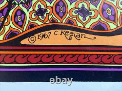 Hookah Love Poster Original Vintage Blacklight 1967 Keelan Free From Hate Smoke