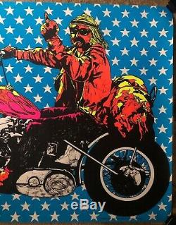 Hopperfinger Vintage Blacklight Poster Dennis Hopper MiddleFinger Easy Rider 70