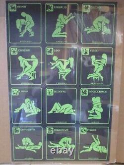 Horoscope zodiac Tarot Vintage Poster 1970's black light positions 20279