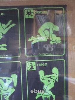 Horoscope zodiac Tarot Vintage Poster 1970's black light positions 20279