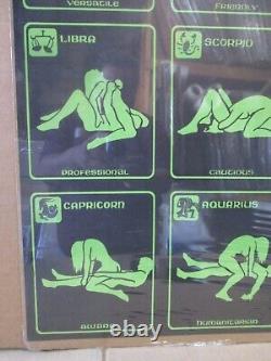 Horoscope zodiac Tarot Vintage Poster 1970's black light positions 20279