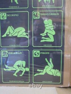 Horoscope zodiac Tarot Vintage Poster 1970's black light positions 20279