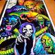 Horror Monster Zombie Blacklight Poster Velvet Usa Vintage 34.6 X 23.2 In