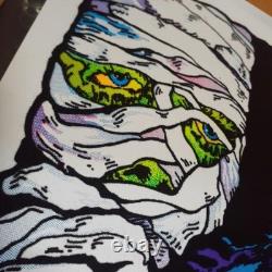 Horror Monster Zombie Blacklight Poster Velvet USA Vintage 34.6 x 23.2 in