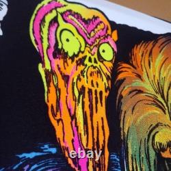 Horror Monster Zombie Blacklight Poster Velvet USA Vintage 34.6 x 23.2 in