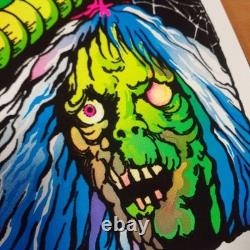 Horror Monster Zombie Blacklight Poster Velvet USA Vintage 34.6 x 23.2 in