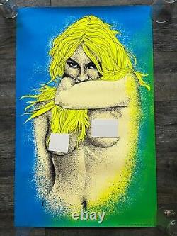 Hot Girl Sexy Babe Vintage Blacklight Poster GREEN EYED LADY Pro Arts 1971