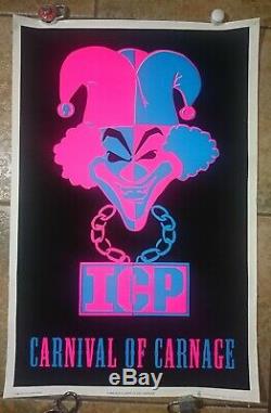 ICP Insane Clown Posse Carnival of Carnage Blacklight Poster 2001 Juggalo COC