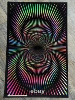 IMPLOSION Optical Illusion Vintage Poster Blacklight Flocked 1973 Pro Arts