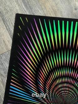 IMPLOSION Optical Illusion Vintage Poster Blacklight Flocked 1973 Pro Arts