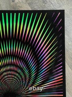IMPLOSION Optical Illusion Vintage Poster Blacklight Flocked 1973 Pro Arts