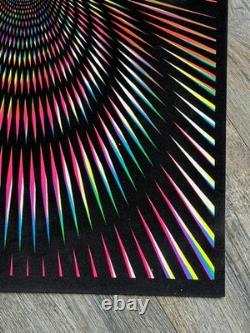 IMPLOSION Optical Illusion Vintage Poster Blacklight Flocked 1973 Pro Arts