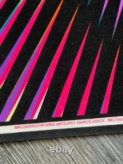 IMPLOSION Optical Illusion Vintage Poster Blacklight Flocked 1973 Pro Arts