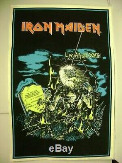 IRON MAIDEN Live After Death Original 1985 BLACK LIGHT Poster