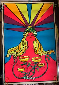 I AM LIGHT! VINTAGE 1969 DICK DAGRES BLACKLIGHT POSTER By Marina Jimenez -NICE